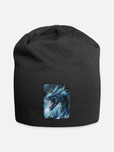 Drachen - Jersey-Beanie - Schwarz