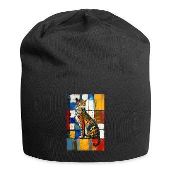 Leopard - Jersey Beanie - black - Front