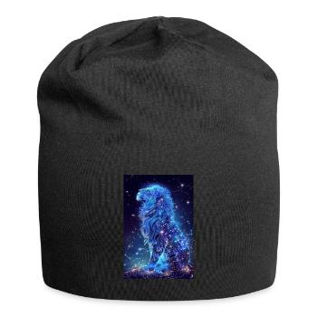 Jungfrau - Jersey-Beanie - Schwarz - Vorne