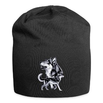 Wolf - Jersey-Beanie - Schwarz - Vorne