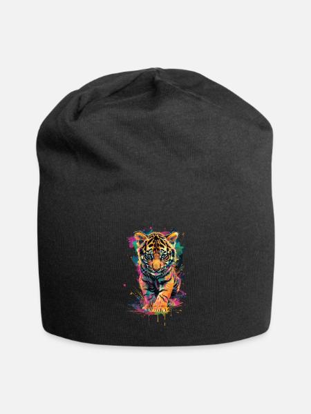 Tiger - Jersey-Beanie - Schwarz