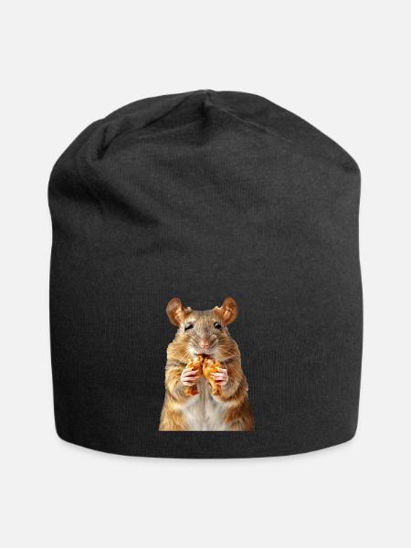 Ratte - Jersey-Beanie - Schwarz