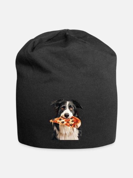 Border Collie - Jersey-Beanie - Schwarz