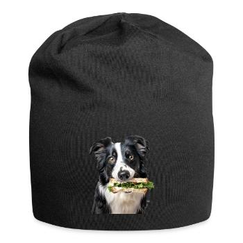 Border Collie - Jersey Beanie - black - Front