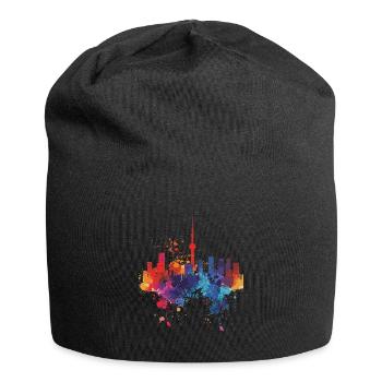 Tokio: - Jersey-Beanie - Schwarz - Vorne