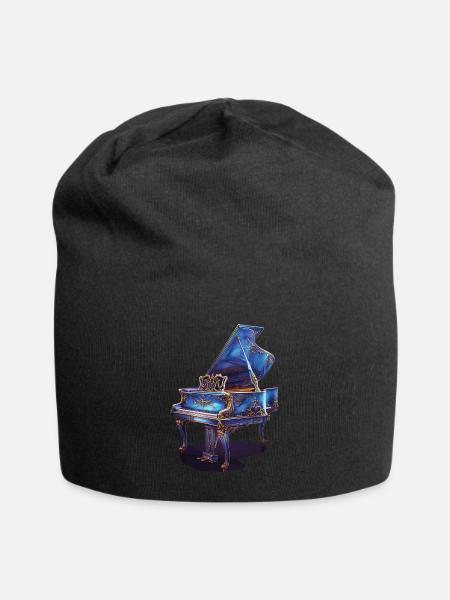 Klavier - Jersey-Beanie - Schwarz