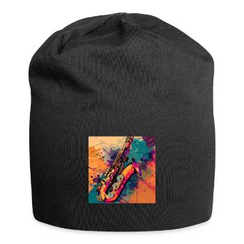 Saxophon - Jersey-Beanie - Schwarz - Vorne