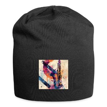 Saxophon - Jersey-Beanie - Schwarz - Vorne