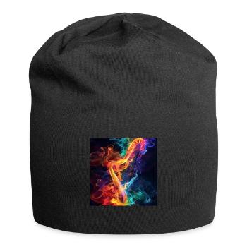Harfe - Jersey-Beanie - Schwarz - Vorne
