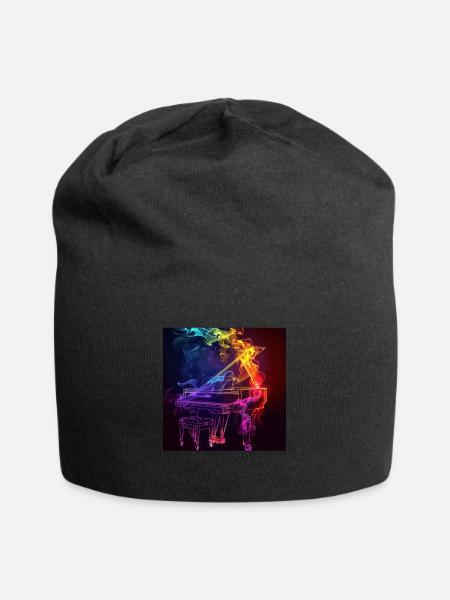 Klavier - Jersey-Beanie - Schwarz