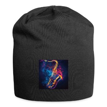 Saxophon - Jersey-Beanie - Schwarz - Vorne