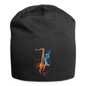 Saxophon - Jersey-Beanie - Schwarz - Vorne