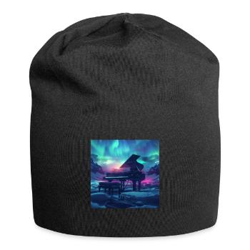 Klavier - Jersey-Beanie - Schwarz - Vorne