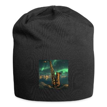 Saxophon - Jersey-Beanie - Schwarz - Vorne