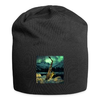 Saxophon - Jersey-Beanie - Schwarz - Vorne