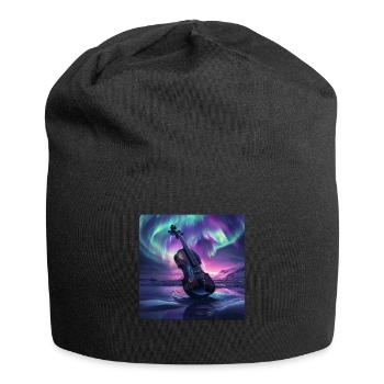 Violine - Jersey-Beanie - Schwarz - Vorne
