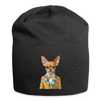 Chihuahua - Jersey-Beanie - Schwarz - Vorne