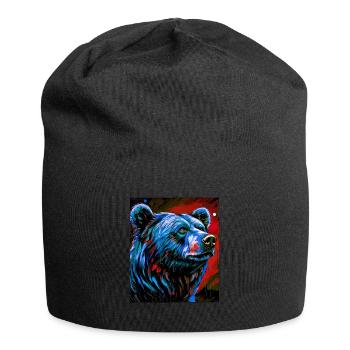 Bear Portrait - Jersey Beanie - black - Front