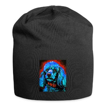 Caniche chien portrait - Bonnet en jersey - noir - Devant