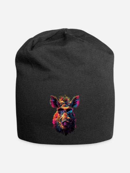 Warzenschwein - Jersey-Beanie - Schwarz