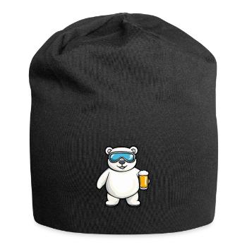 Ours polaire après-ski bière bande dessinée - Bonnet en jersey - noir - Devant