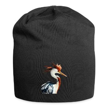 Reiher Vogel - Jersey-Beanie - Schwarz - Vorne