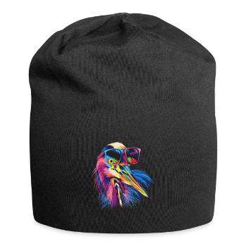 Reiher Vogel - Jersey-Beanie - Schwarz - Vorne