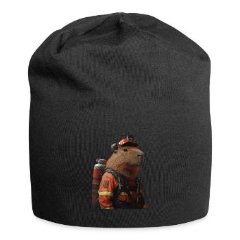 Wasserschwein - Jersey-Beanie - Schwarz - Vorne