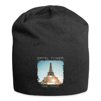 Eiffelturm - Jersey-Beanie - Schwarz - Vorne