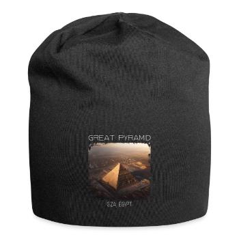 Große Pyramide - Jersey-Beanie - Schwarz - Vorne