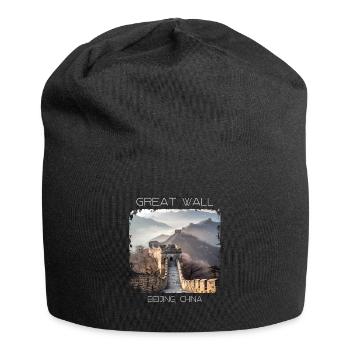 Große Mauer - Jersey-Beanie - Schwarz - Vorne