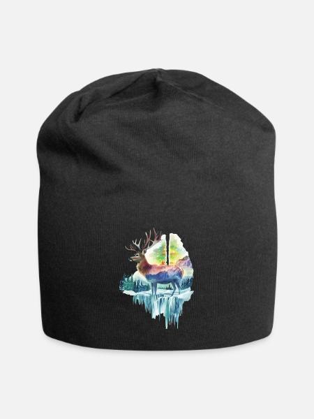 Reh - Jersey-Beanie - Schwarz