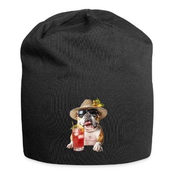 Bulldogge - Jersey-Beanie - Schwarz - Vorne