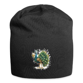 Bière Peacock Bird Drôle - Bonnet en jersey - noir - Devant