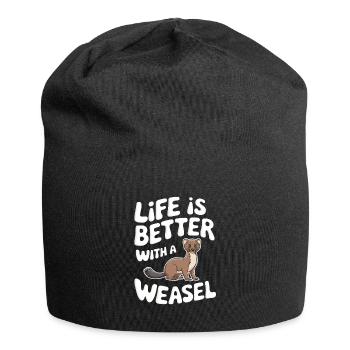 Wiesel - Jersey-Beanie - Schwarz - Vorne