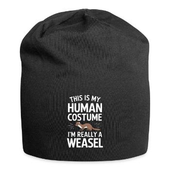 Wiesel - Jersey-Beanie - Schwarz - Vorne