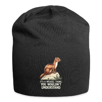 Wiesel - Jersey-Beanie - Schwarz - Vorne