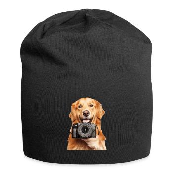 Golden Retriever - Jersey-Beanie - Schwarz - Vorne