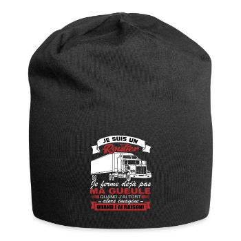 Routier Shirt • Je ferme pas ma gueule • Cadeau - Bonnet en jersey - noir - Devant