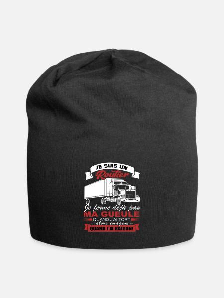 Routier Shirt • Je ferme pas ma gueule • Cadeau - Bonnet en jersey - noir