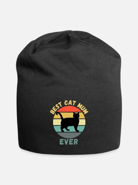 best cat mum ever - Jersey Beanie - black