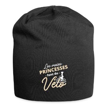 Les vraies Princesses font du vélo - Bicyclette - Bonnet en jersey - noir - Devant