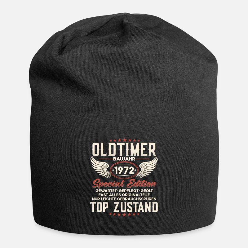 Oldtimer Baujahr 1972 Geburtstag Geschenk - Jersey-Beanie - Schwarz