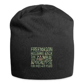 Zombie Apocalypse Mason Masonic Camo Freemason - Jersey Beanie - black - Front