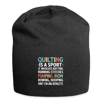 Courtepointe, courtepointe, courtepointe, couture, couture - Bonnet en jersey - noir - Devant