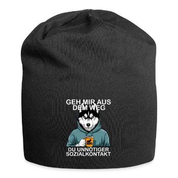 Écarte-toi de mon chemin, contact social inutile - Bonnet en jersey - noir - Devant