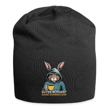 Good morning very thin funny rabbit - Jersey Beanie - black - Front