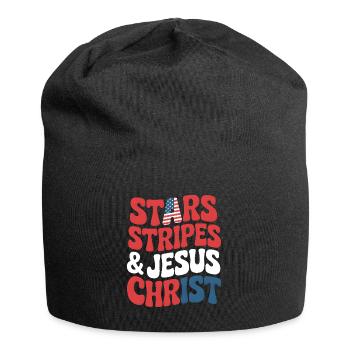 Amerikanischer Gläubiger Christ July 4th Jesus - Jersey-Beanie - Schwarz - Vorne