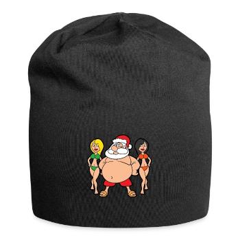 Lustiger Weihnachtsmann Santa Claus Weihnachten - Jersey-Beanie - Schwarz - Vorne