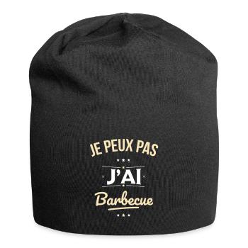 Je peux pas j'ai barbecue - Cadeau humour - Bonnet en jersey - noir - Devant